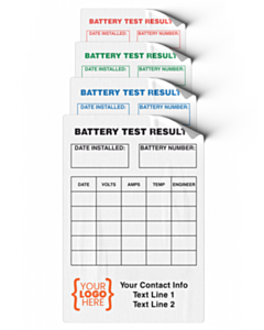 Personalised Battery Test Result Labels