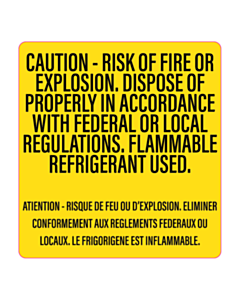 75x70mm Risk of Fire or Explosion Labels (2025 Version) 