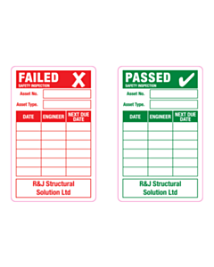 80x50mm Safety Inspection Labels - 2 Sorts