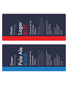 190x80mm Dyson Farming Alcohol Labels - 2 Sorts