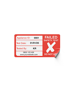 Personalised 4th/5th Edition PAT Test Failed Labels 50x25mm