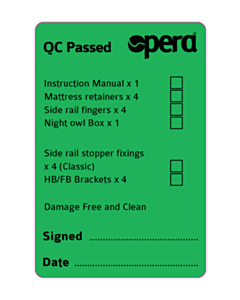 50x75mm Opera Care QC Passed Label (2025 Version)