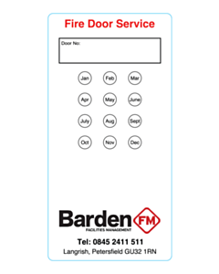 120x60mm Barden FM Fire Door Labels