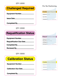 80x50mm Equipment Write & Seal Labels - 3 Sorts 