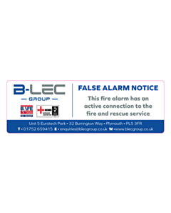 150x50mm BLEC False Alarm Notice Labels