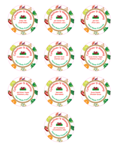 40mm Diameter Cyffiethiau Labels - 10 Sorts 