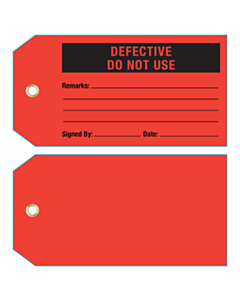 134x69mm Defective Do Not Use Tags