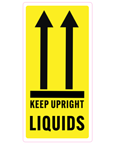 75x150mm Liquids Keep Upright Labels