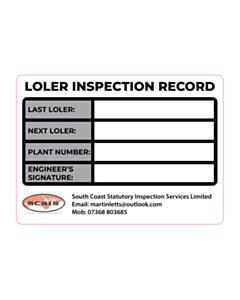 95x65mm SCSIS LOLER Inspection Labels 