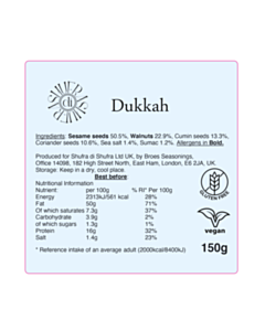 60x60mm Dukkah Ingredient Labels