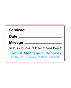 80x50mm Farm & Mechanical Serviced Labels 