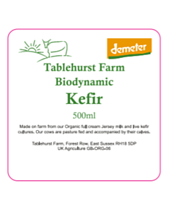 80x80mm Tablehurst Farm Biodynamic Kefir Labels 