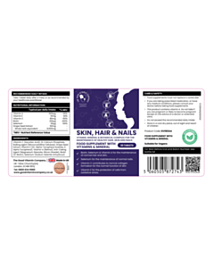 153x68mm Skin, Hair & Nails Supplement Labels 
