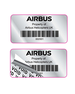 50x25mm Property of Airbus Void Labes 