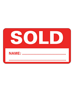 Sold Stickers 63x33mm