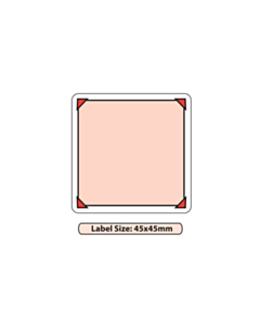 Red Frame Design Label 45x45mm Permanent
