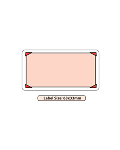 Red Frame Design Label 63x33mm Permanent