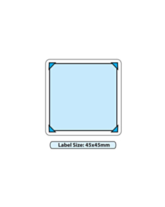 Blue Frame Design Label 45x45mm Permanent