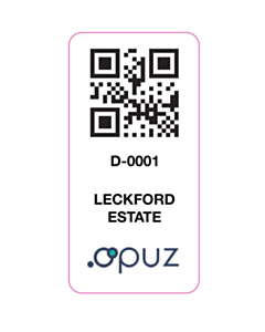 50x25mm Opuz Leckford Estate QR Asset Labels 