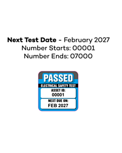 25x25mm February 2027 Passed Safety Test Labels