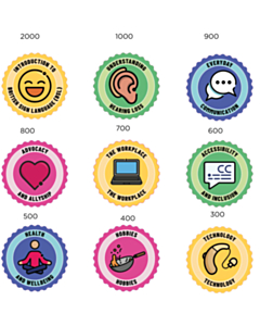 40mm Shaped Inclusion & Communication Awareness Labels - 9 Sorts 