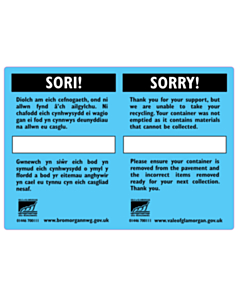 148x210mm Vale of Glamorgan Sorry Labels 