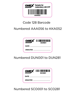 40x20mm Omex / D'UN / SCO / Barcode Labels