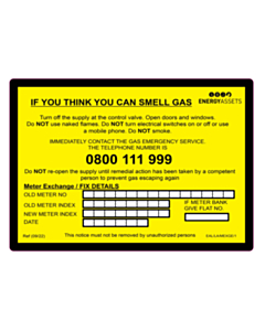 148x105mm MEXGE/1 Smell Gas Contact Labels 