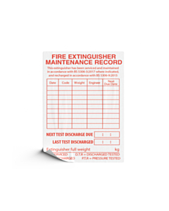 Fire Extinguisher Service Label 90x140mm