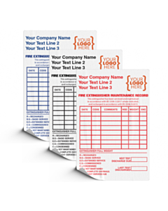 Custom Fire Extinguisher Service Label 90x140mm