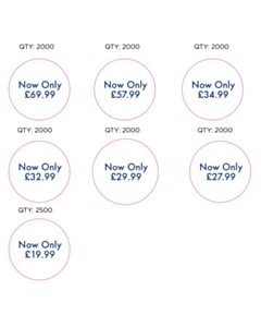 40mm Diameter Double Two Now Only Price Labels - 7 Sorts 