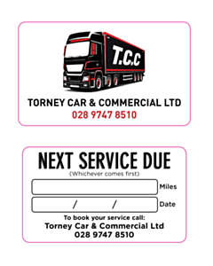 60x35mm Torney Car Next Service Window Stickers