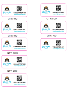 50x25mm Jelly Cat Void Asset Labels