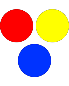 74mm Diameter Red / Yellow / Blue Blank Labels