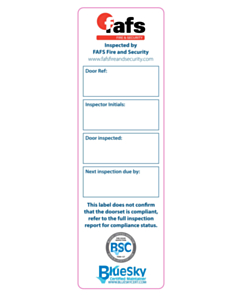 130x40mm Fafs Fire Door Labels 