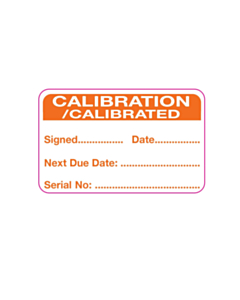 40x25mm Engineering Agencies Orange Calibration Labels 