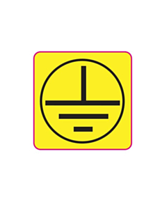 15x15mm Yellow Earth Symbol Labels