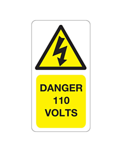 Danger 110 Volts Labels