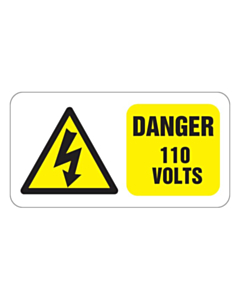 Danger 110 Volts Labels