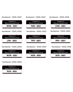 50x20mm Property of Bohunt Education Trust Labels