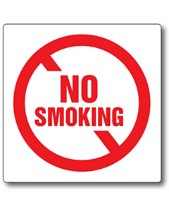No Smoking Stickers 125x125mm 50 Stickers