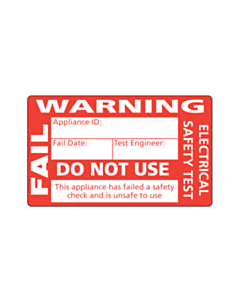 PAT Test Fail Do Not Use Label 50x30mm