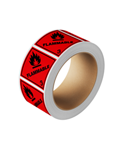 Flammable 3 Label 100x100mm