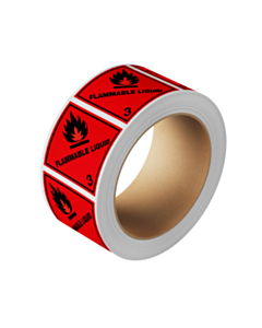 Flammable Liquid 3 Labels 100x100mm (250 Labels)