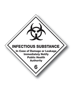 Infectious Substance 6 Label 100x100mm