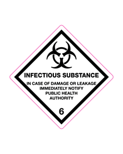 Infectious Substance 6 Labels 100x100mm (250 Labels)