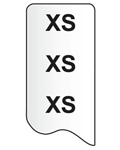 XS Garment Size Labels 25x150mm