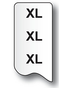 XL Garment Size Labels 25x150mm