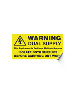 Dual Supply Isolate Both Supplies Labels 100x50mm