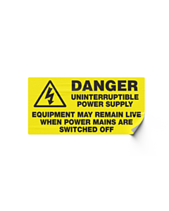 Danger Uninterruptible Power Supply Labels 100x50mm